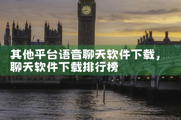 其他平台语音聊天软件下载
