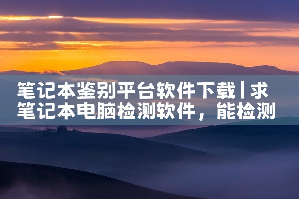笔记本鉴别平台软件下载
